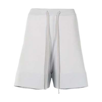(Women) RICK OWENS FW22 Ivory White Knit Elastic Waist Straight Shorts RO21S3650M-61
