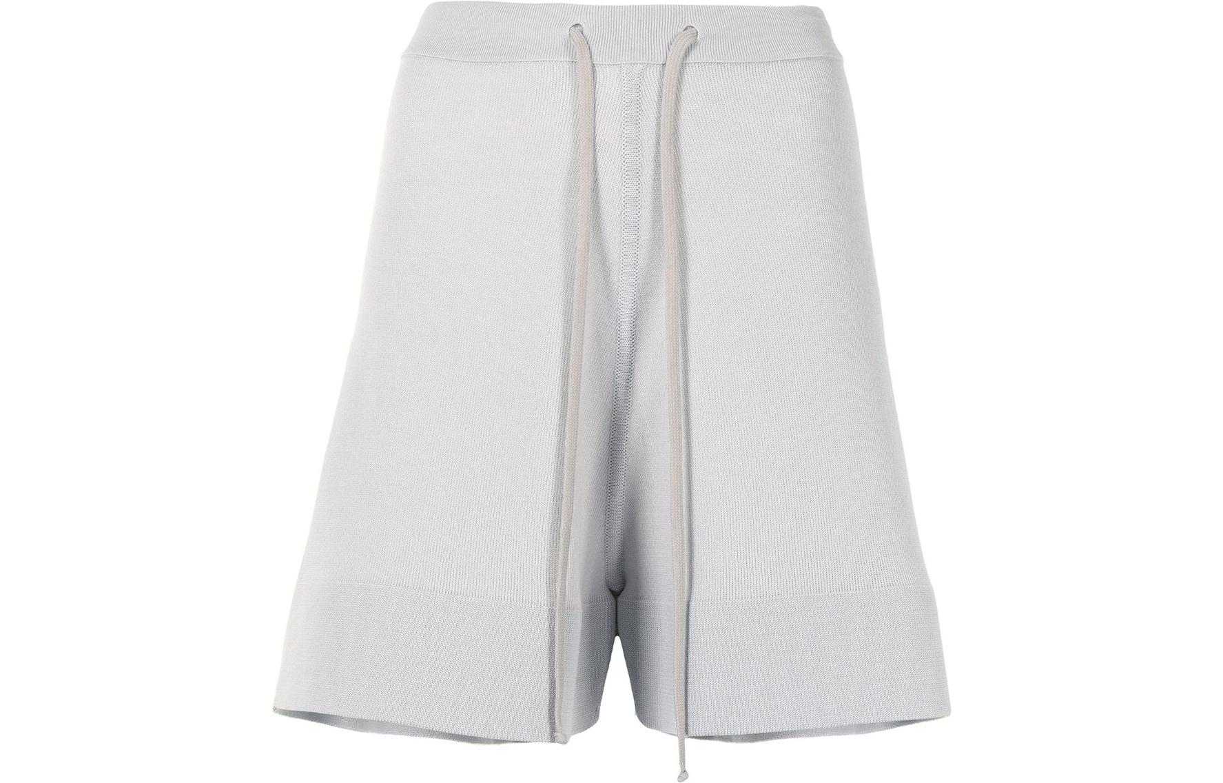 Order (Women) RICK OWENS FW22  Ivory White Knit Elastic Waist Straight Shorts RO21S3650M-61