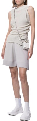 (Women) RICK OWENS FW22 Ivory White Knit Elastic Waist Straight Shorts RO21S3650M-61 Lookbook (Women) RICK OWENS FW22 Ivory White Knit Elastic Waist Straight Shorts RO21S3650M-61