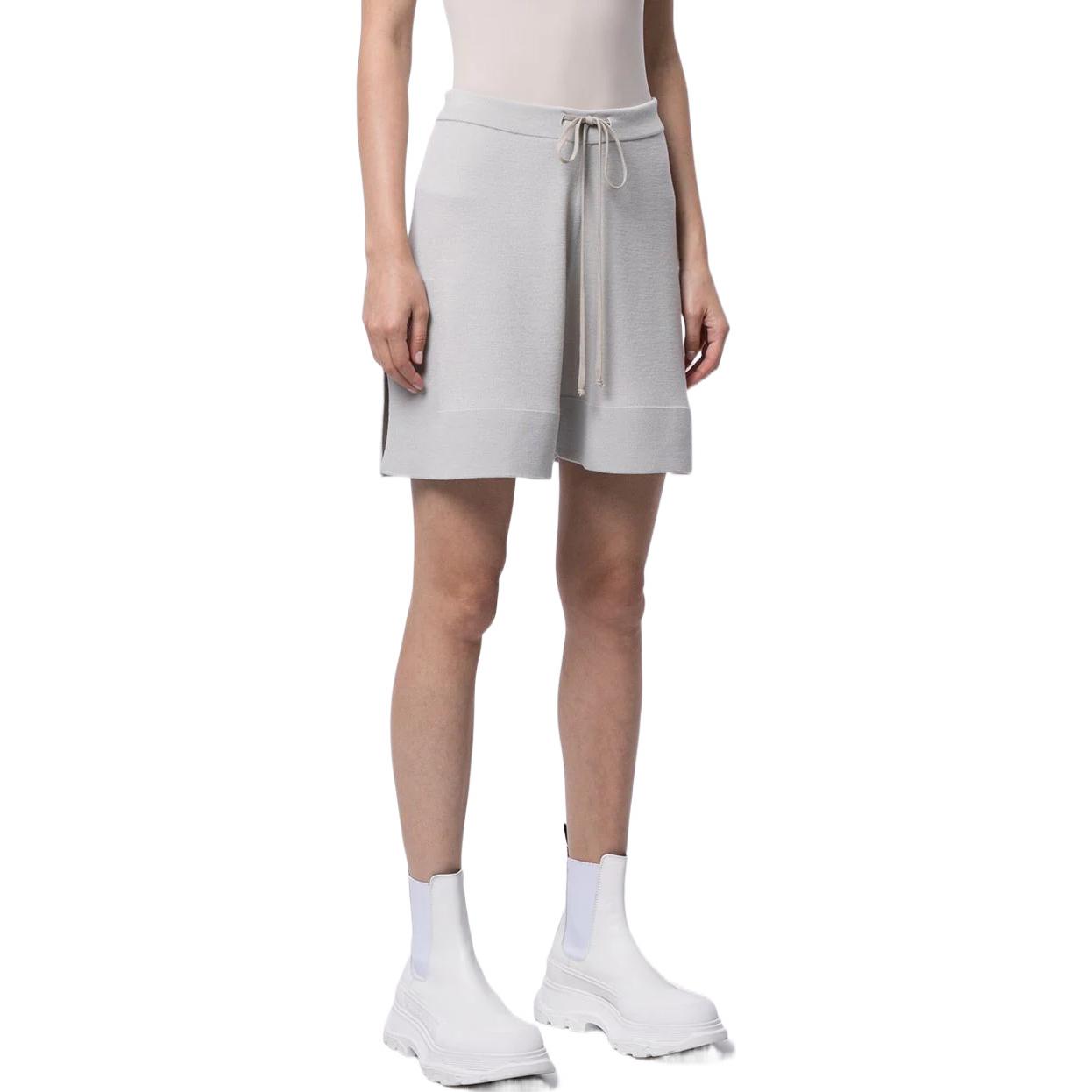Purchase (Women) RICK OWENS FW22  Ivory White Knit Elastic Waist Straight Shorts RO21S3650M-61