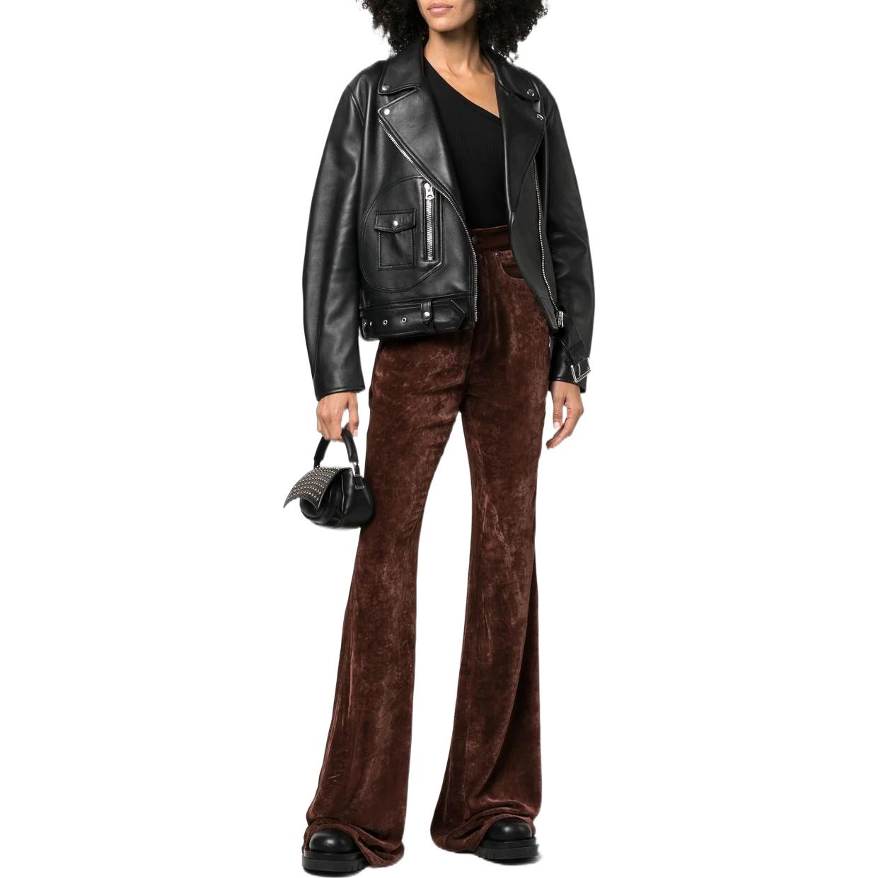 Lookbook (W) Pantalones de Terciopelo Mujer Marrón Rick Owens FW22 Bridal Talle Alto. RP02B6329V-43