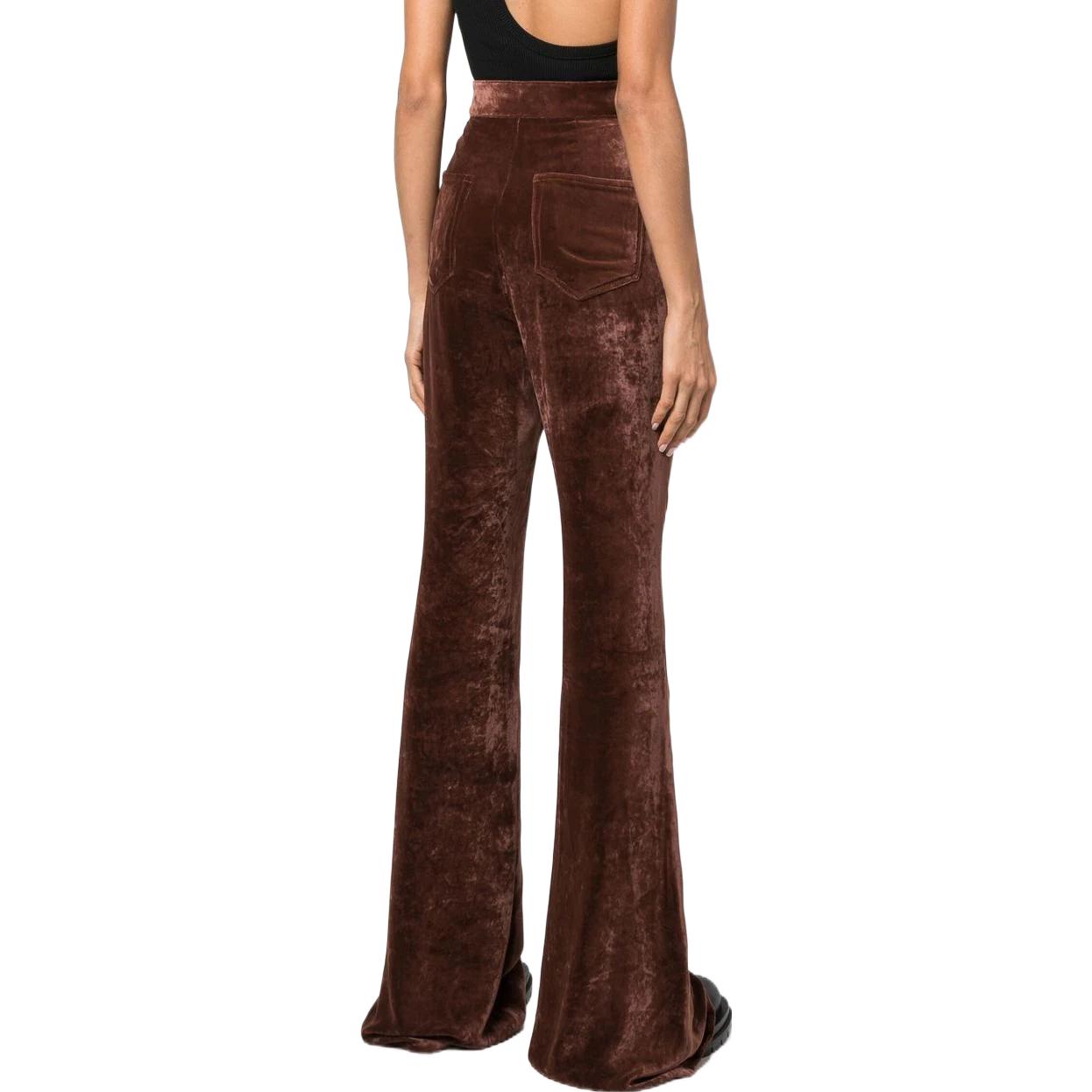 Shop (W) Pantalones de Terciopelo Mujer Marrón Rick Owens FW22 Bridal Talle Alto. RP02B6329V-43