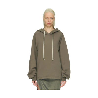 (Women) RICK OWENS FW23 Solid Color Hoodie Taupe Grey. DS02C5230F-34