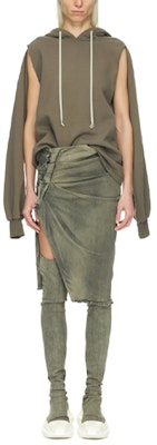 (Women) RICK OWENS FW23 Solid Color Hoodie Taupe Grey. DS02C5230F-34 Lookbook (Women) RICK OWENS FW23 Solid Color Hoodie Taupe Grey. DS02C5230F-34