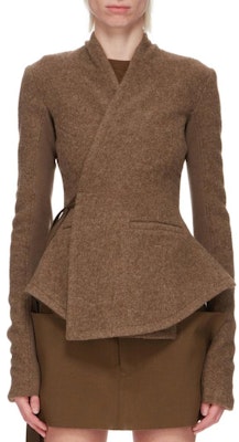 (W) RICK OWENS FW24 修身長袖背開衩外套 女款 米色 RP02D3707WLD-134 Buy (W) RICK OWENS FW24 修身長袖背開衩外套 女款 米色 RP02D3707WLD-134