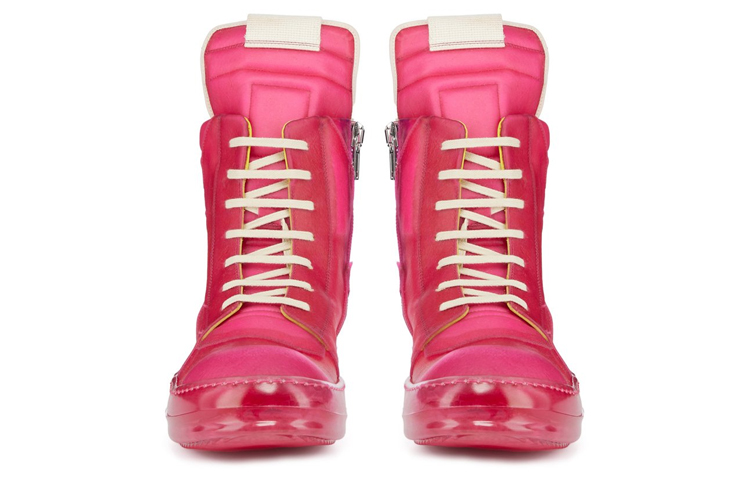 Lookbook (W) Rick Owens Geobasket 'Pink High-Top Fashion Sneaker' Kasut Tinggi Fesyen Merah Jambu RP01C5894LCT-131330