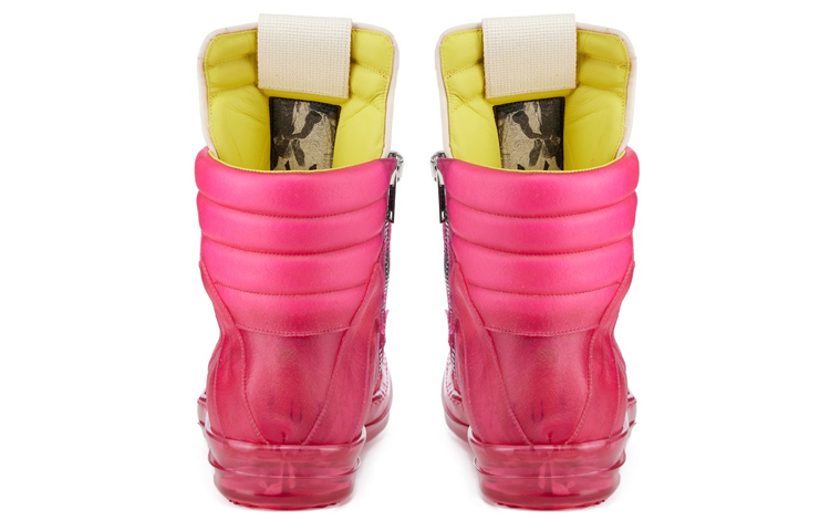 Shop (W) Rick Owens Geobasket 'Pink High-Top Fashion Sneaker' Kasut Tinggi Fesyen Merah Jambu RP01C5894LCT-131330