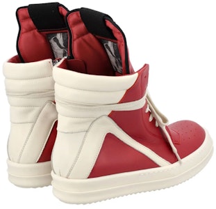 RICK OWENS/RO Geobasket 牛皮 高筒 時尚運動鞋 女款 紅白色 Lookbook RICK OWENS/RO Geobasket 牛皮 高筒 時尚運動鞋 女款 紅白色