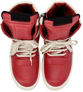RICK OWENS/RO Geobasket 牛皮 高筒 時尚運動鞋 女款 紅白色 Shop RICK OWENS/RO Geobasket 牛皮 高筒 時尚運動鞋 女款 紅白色