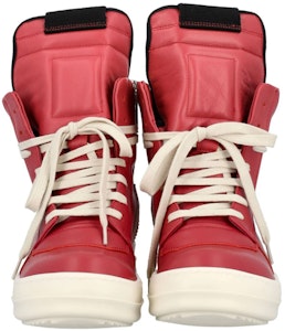 RICK OWENS/RO Geobasket 牛皮 高筒 時尚運動鞋 女款 紅白色 Purchase RICK OWENS/RO Geobasket 牛皮 高筒 時尚運動鞋 女款 紅白色
