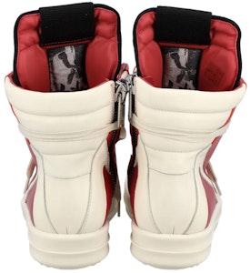 RICK OWENS/RO Geobasket 牛皮 高筒 時尚運動鞋 女款 紅白色 Details for RICK OWENS/RO Geobasket 牛皮 高筒 時尚運動鞋 女款 紅白色