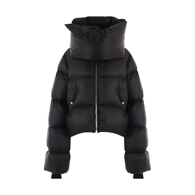 (Women) Rick Owens High-End Black High-Neck Zipper Down Jacket. RP02C1774NPD309