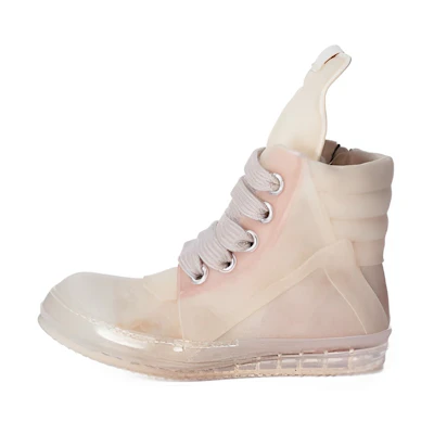 (W) Rick Owens High-Top Lace-Up 'Pink White Fashion'