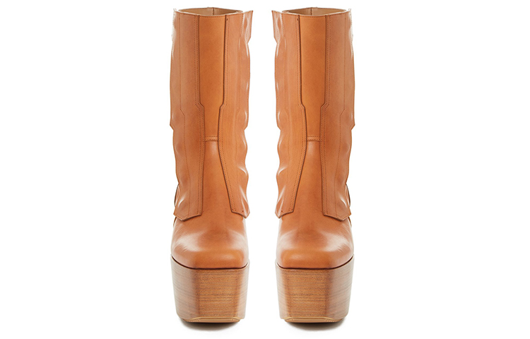 (W) Rick Owens High-Top Sneakers 'Honey Yellow' 圖 3