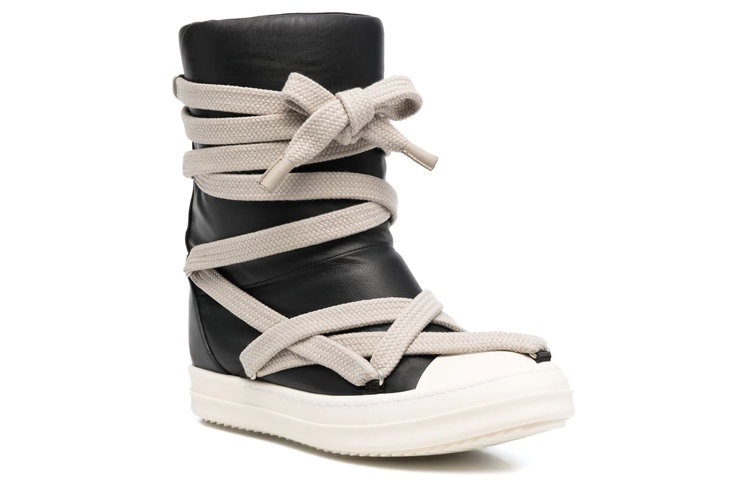 Order 瑞克·歐文斯（RICK OWENS）巨型蓬鬆系带时尚板鞋 女款 黑色