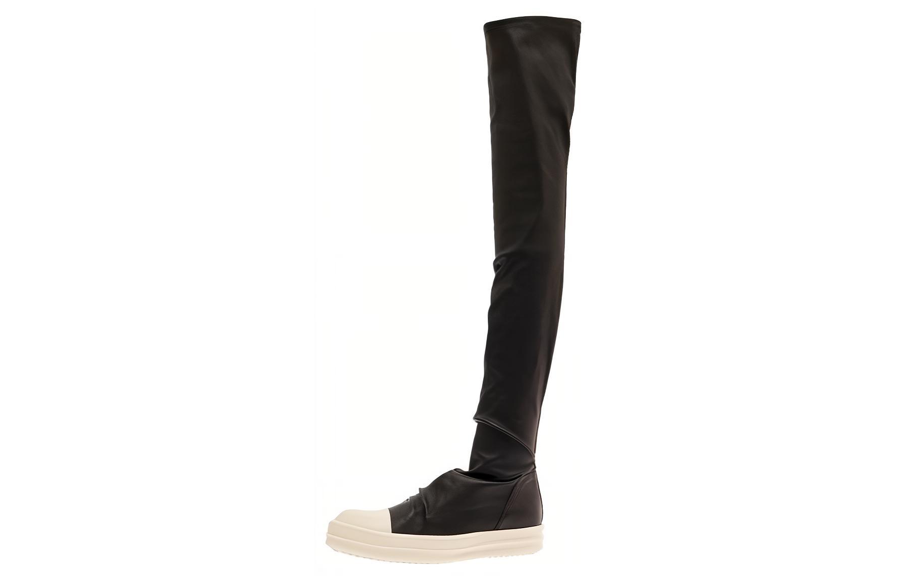 (W) Rick Owens Knee High Stocking Sneaker 'Black'