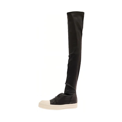 (W) Rick Owens Knee High Stocking Sneaker 'Black'
