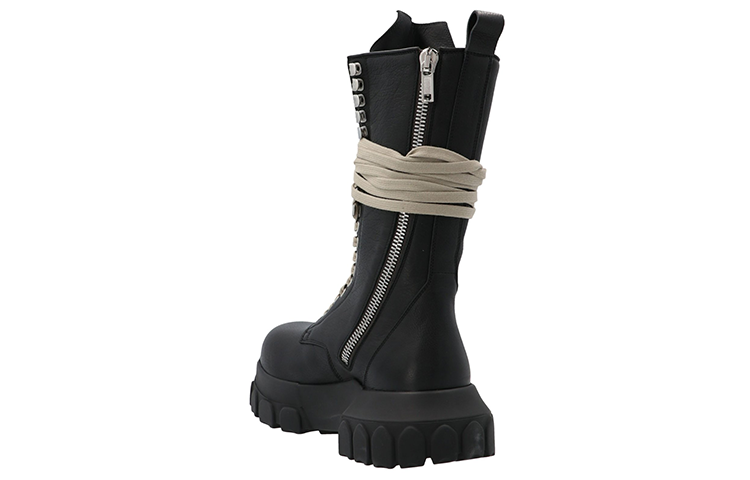 (W) Rick Owens Leather Ankle Boots 'Black Fashion Strap' 圖 3