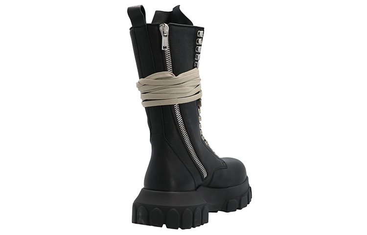 (W) Rick Owens Leather Ankle Boots 'Black Fashion Strap' 圖 4