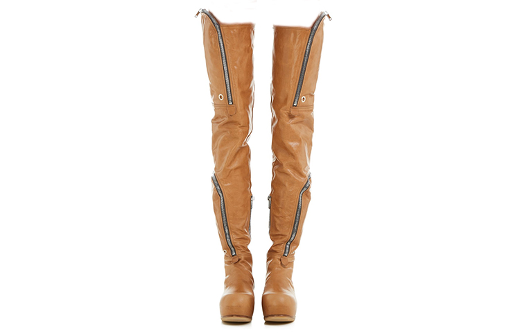 Lookbook (Women) Rick Owens Leather Boots 'Brown' RP02A7833LGW-24