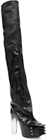 Order (W) リックオウエンス レザーハイカットスリッポンブーツ「ブラックポリッシュ」 RO01C5827LSGWGD-990D