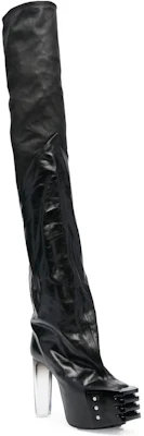 (W) Bottes Hautes en Cuir Slip-On Rick Owens ''Black Polish'' RO01C5827LSGWGD-990D Order (W) Bottes Hautes en Cuir Slip-On Rick Owens ''Black Polish'' RO01C5827LSGWGD-990D