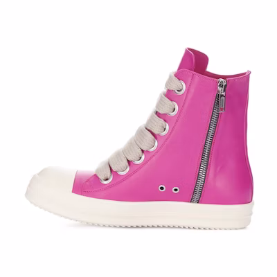 (W) Rick Owens Leather High-Top Zip 'Pink'