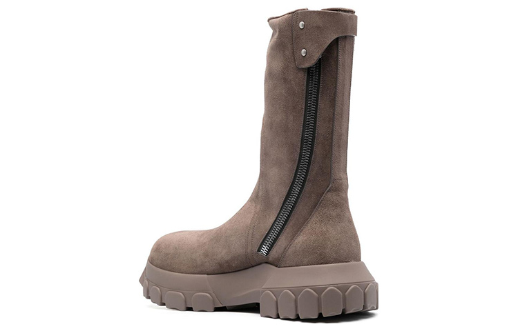 (W) Rick Owens Leather Round-Toe Ankle Boots 'Brown' 圖 3