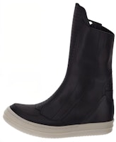 (Women) Rick Owens Leather Round-Toe Zip Flat Boots 'Black' RP02C1875LCG-91 (Women) Rick Owens Leather Round-Toe Zip Flat Boots 'Black' RP02C1875LCG-91