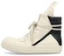 Buy RICK OWENS/RO 皮革 圓頭繫帶 短靴 女款 白色