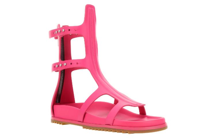 (W) Rick Owens Leather Round Toe Open Toe Sandals 'Pink' 圖 3