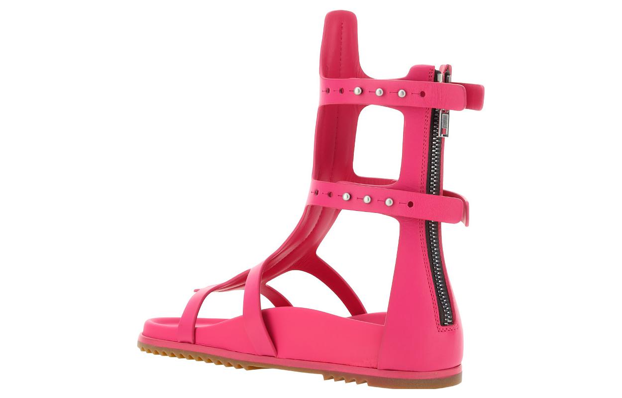 (W) Rick Owens Leather Round Toe Open Toe Sandals 'Pink' 圖 4