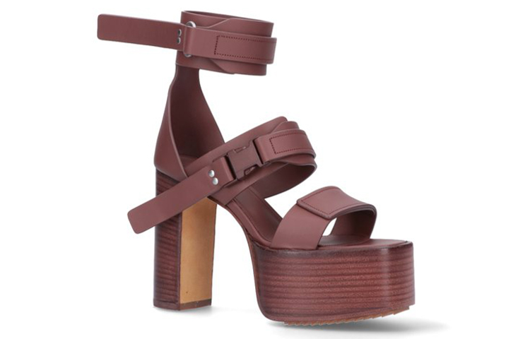 Lookbook 瑞克·歐文斯（Rick Owens）女款棕色皮革涼鞋