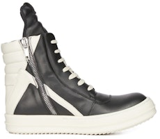 RICK OWENS/RO Geobasket 皮革 高筒繫帶 高筒 板鞋 女款 黑白色 Order RICK OWENS/RO Geobasket 皮革 高筒繫帶 高筒 板鞋 女款 黑白色