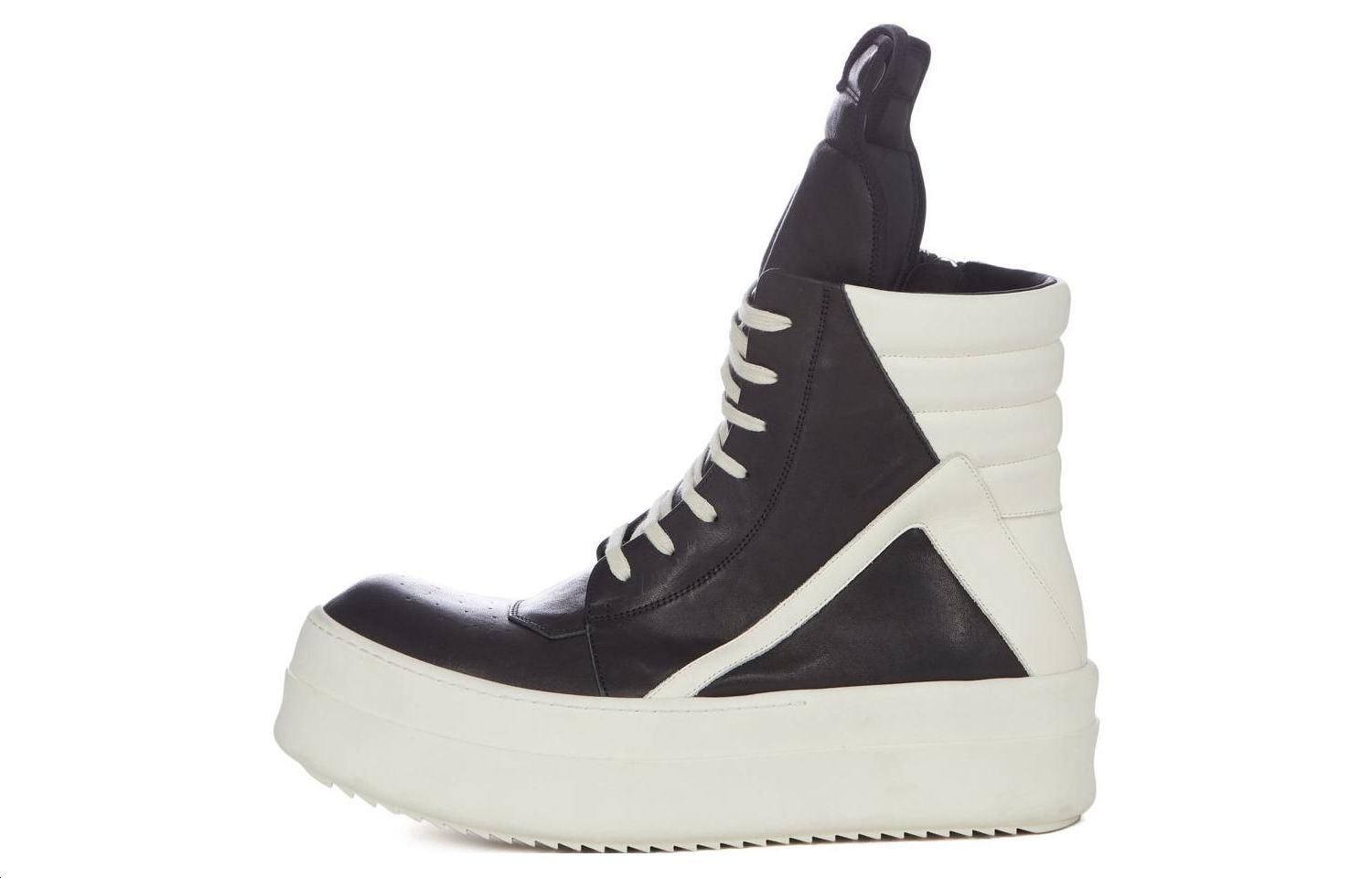 Buy RICK OWENS/RO 圓頭系帶 高幫 板鞋 女款 黑色