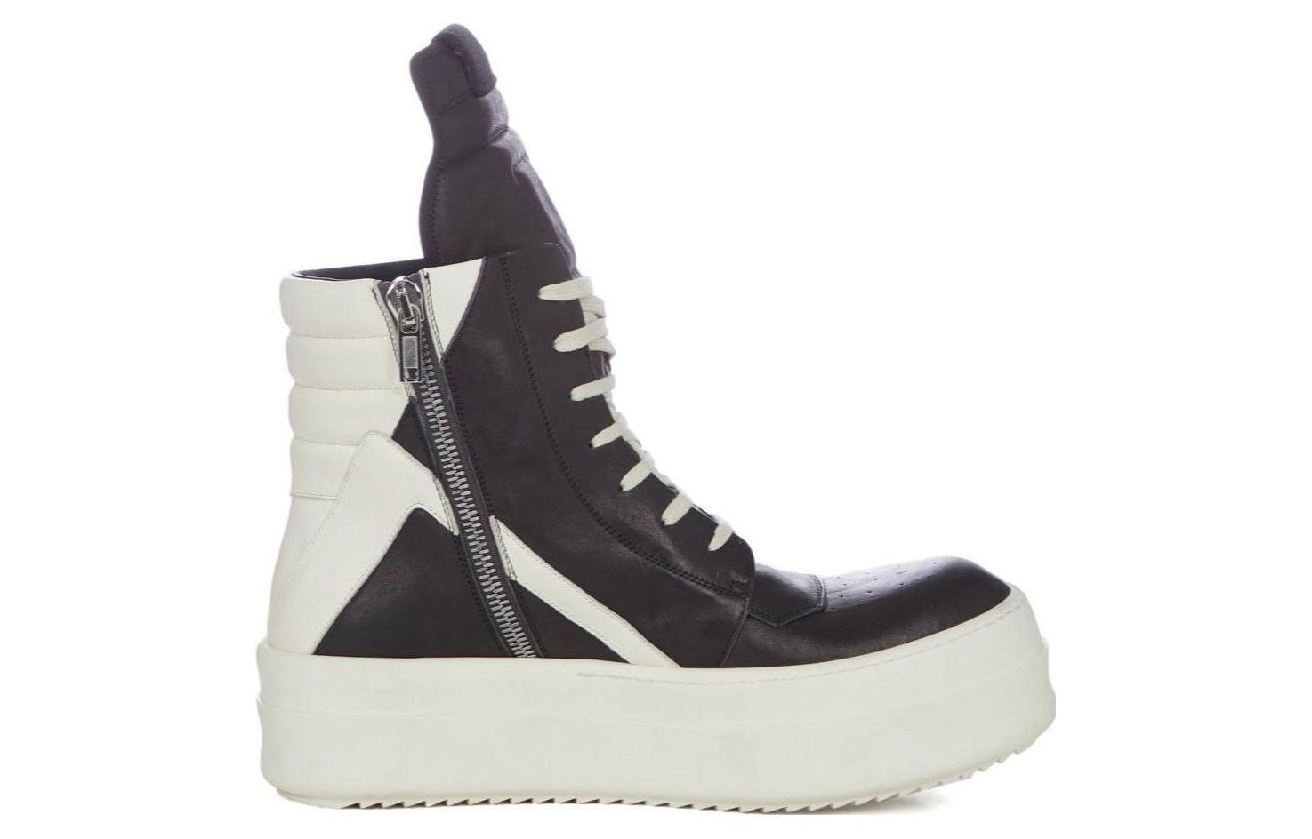 Order RICK OWENS/RO 圓頭系帶 高幫 板鞋 女款 黑色