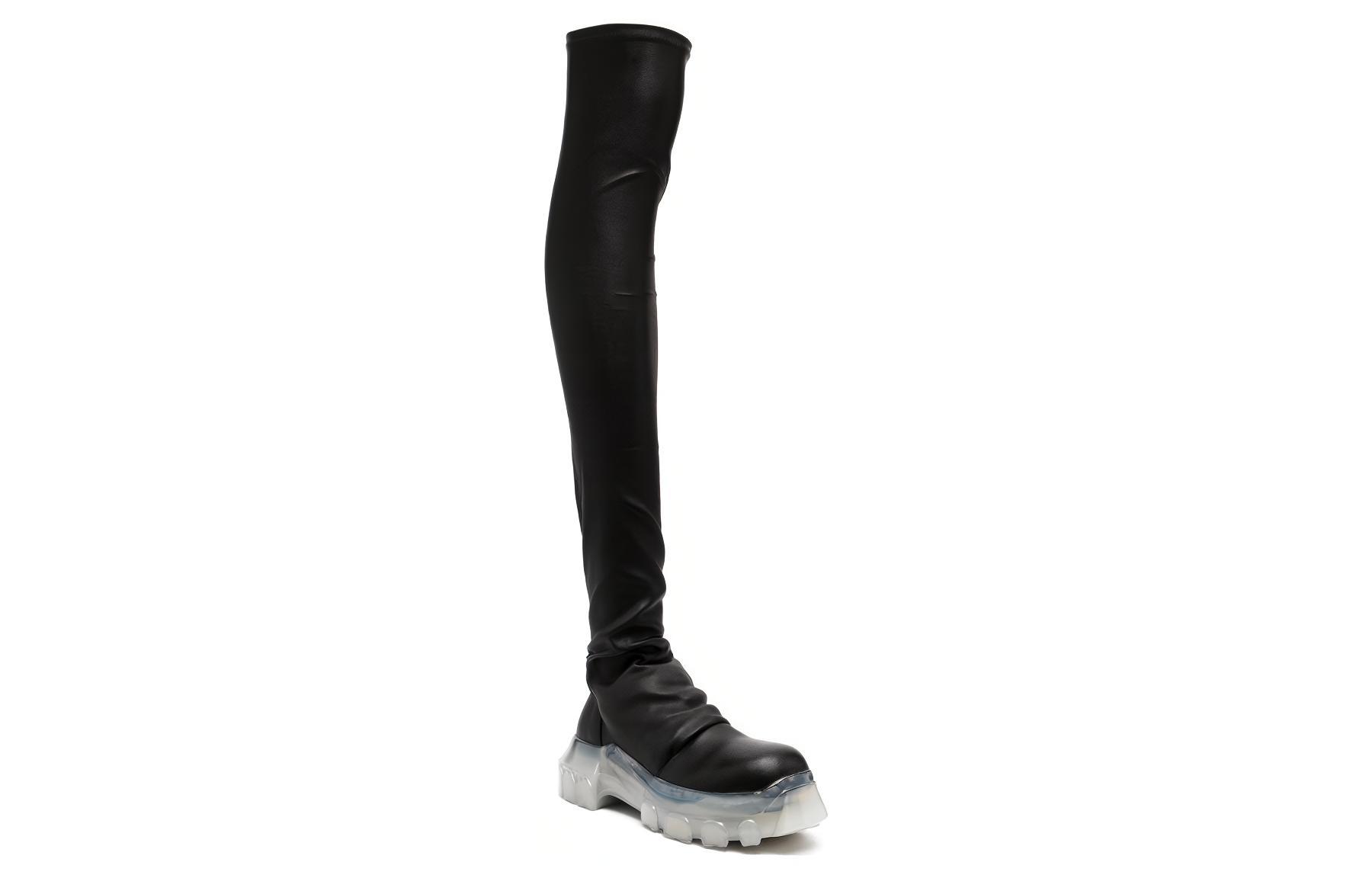 (W) Rick Owens Over-the-Knee Boots 'Black Slip-On' 圖 2