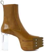 Order RICK OWENS 厚底粗跟短靴 女款 土黃色