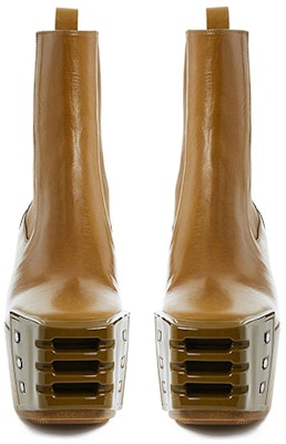 (Women) Rick Owens Platform Heel Ankle Boots 'Tan' RP01B4843LEGR-720 Lookbook (Women) Rick Owens Platform Heel Ankle Boots 'Tan' RP01B4843LEGR-720