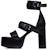(W) Rick Owens Tumit Tinggi Platform 'Hitam' RP21S3840LBO-09