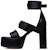 (W) Rick Owens Tumit Tinggi Platform 'Hitam' RP21S3840LBO-09