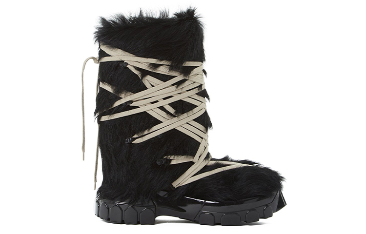 靴 rick owens Pony hair kiss boot Buy (Women) Rick Owens Pony Hair Ankle Boots 'Black' RP02A7889LHL