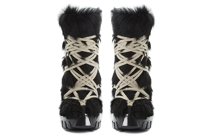 Buy (Women) Rick Owens Pony Hair Ankle Boots 'Black' RP02A7889LHL