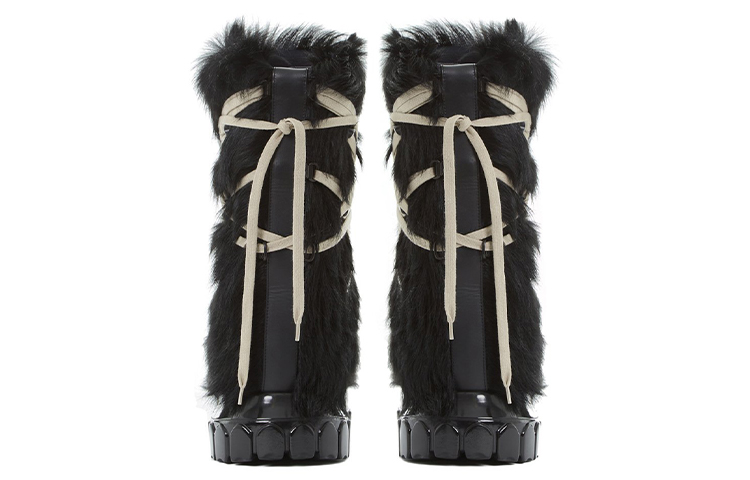 Buy (Women) Rick Owens Pony Hair Ankle Boots 'Black' RP02A7889LHL