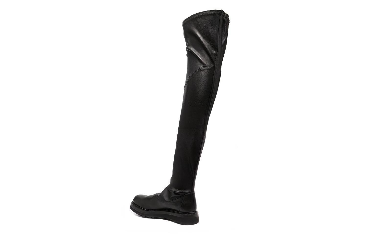(W) Rick Owens RO 'Black Leather Over-The-Knee Boots' 圖 3