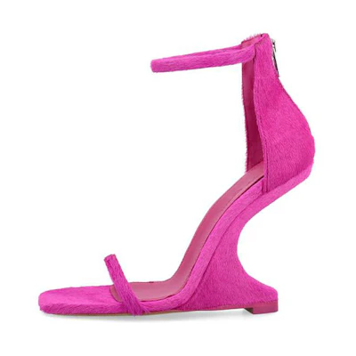 (W) Rick Owens RO 'Pink Open Toe Zip'