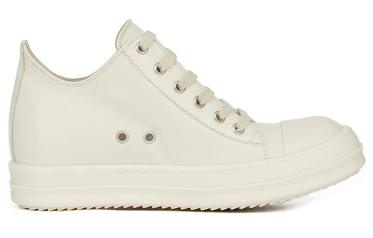 (W) Rick Owens RO 'White Leather Lace-Up Fashion Sneaker' 圖 2