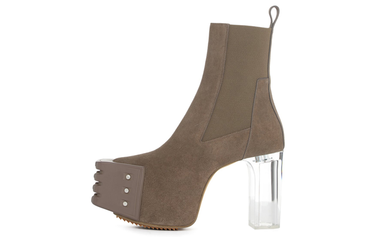 (Women) Rick Owens RO Crusta 'Grey Platform Heel Chelsea Boot' RO02B6843LCCGR-34340