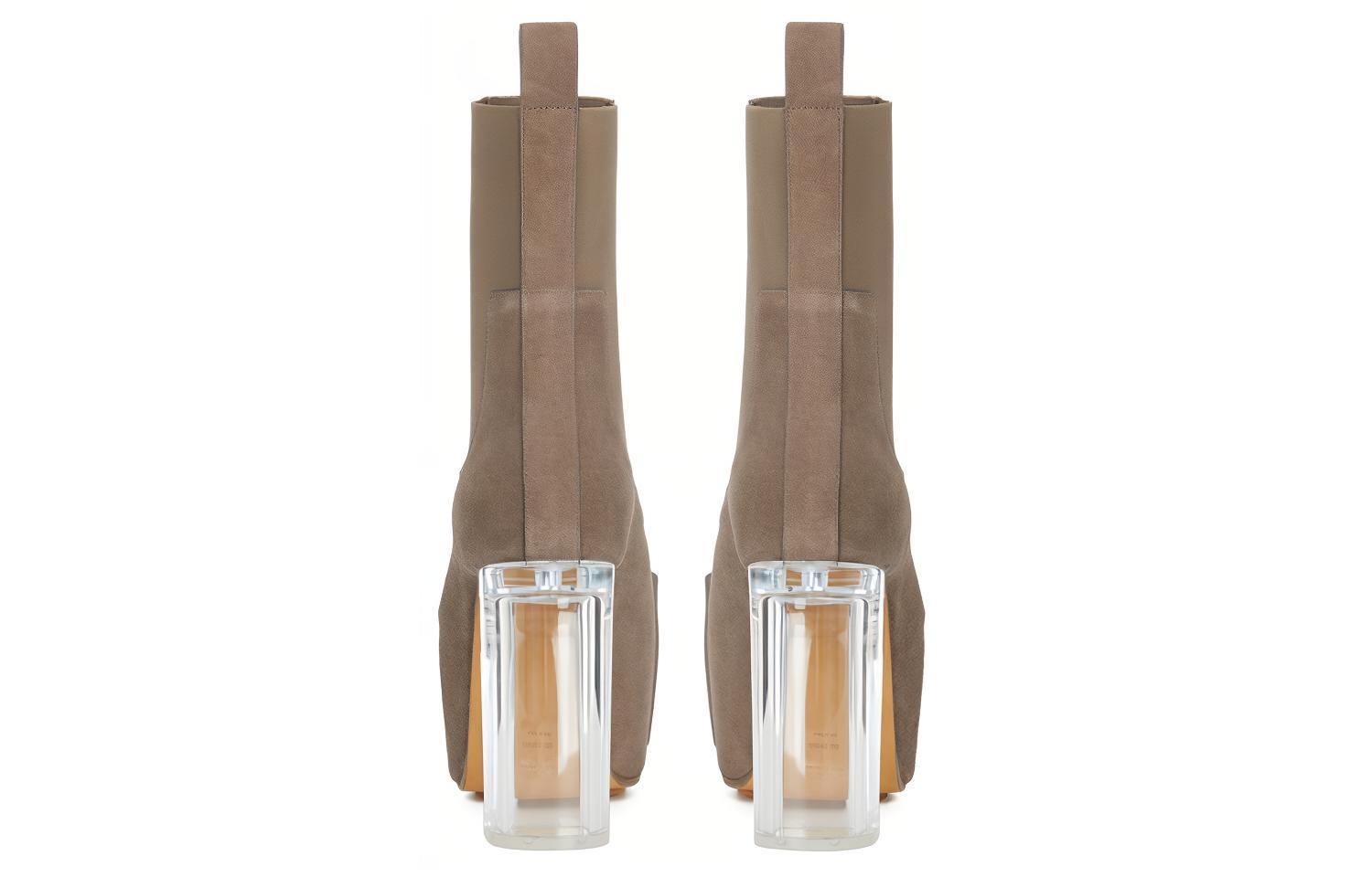 Shop (W) Rick Owens RO Crusta 'Bota Chelsea Plataforma Gris' RO02B6843LCCGR-34340