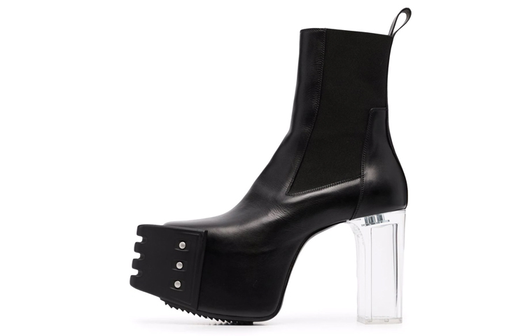 Buy (W) Botas Chelsea de Tacón Plataforma Rick Owens RO Grilled Calfskin 'Negro' RP02B6843LCGGR-990